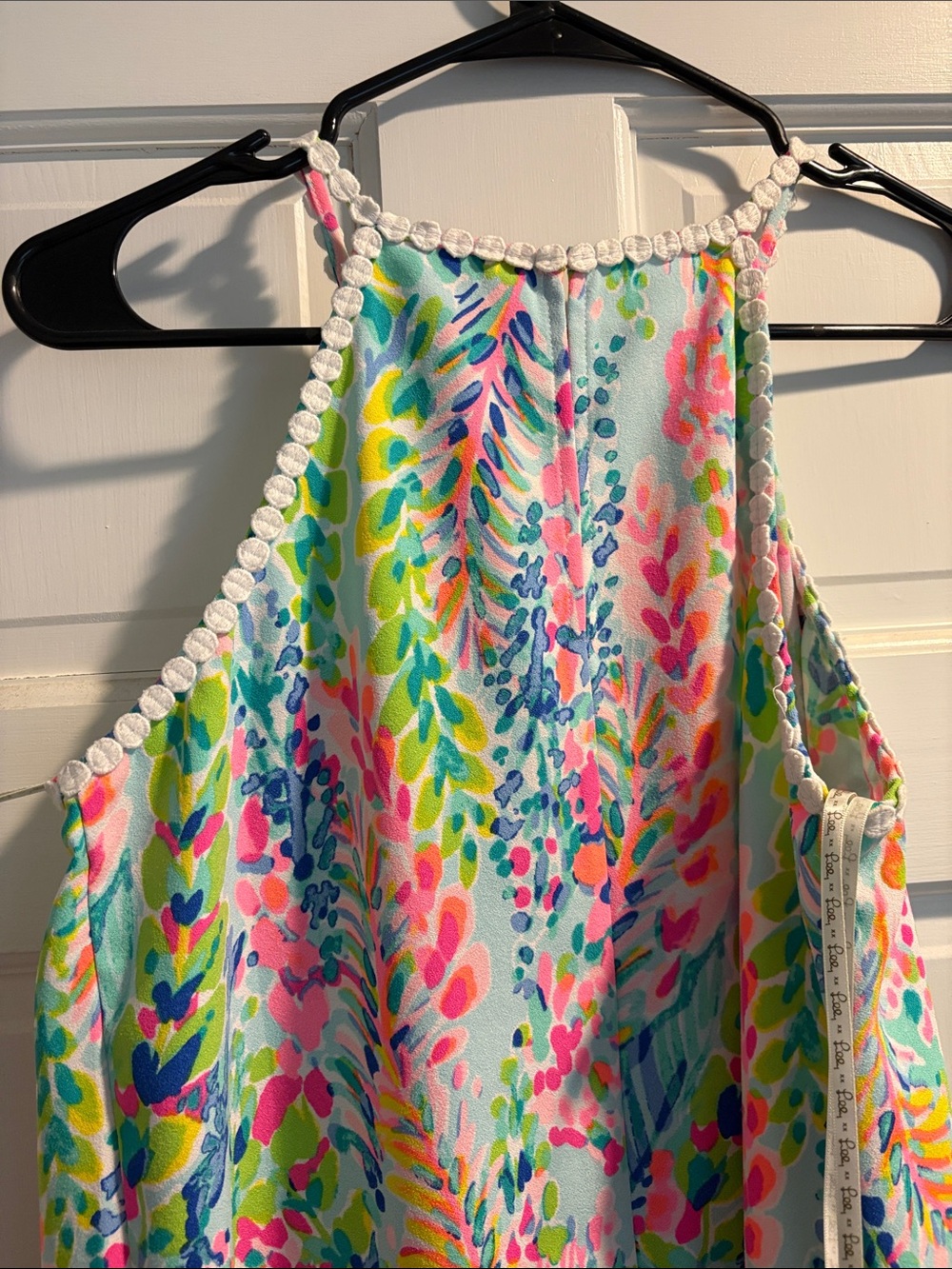 Lilly Pulitzer Multicolor Pastel Floral Dress with White Crochet Straps - Picture 5 of 8